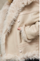 Double-sided beige sheepskin coat made of natural sheepskin